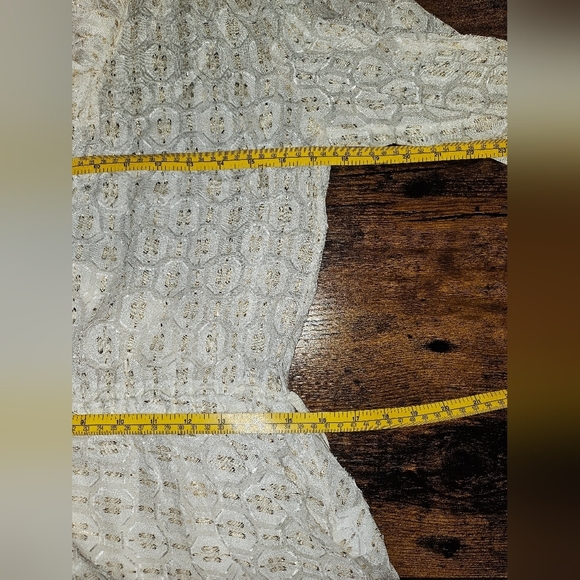 NWT Tory Burch Jasmine Ivory Gold Dress Tie Waist 2 XS - Picture 7 of 10